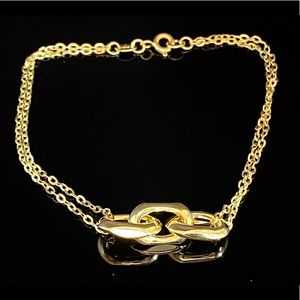 SOLID 14K YELLOW GOLD 3-FORZATINA CHAIN BRACELET